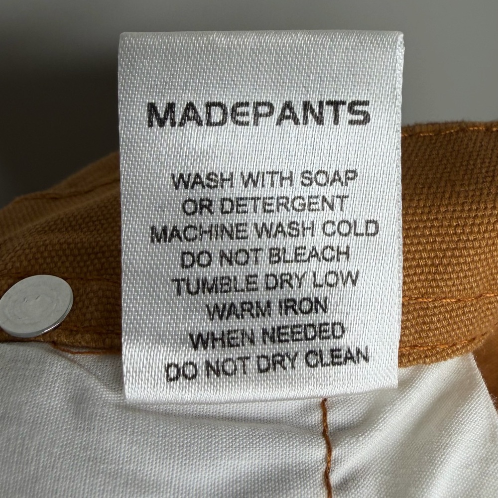 Madepants Duck Bib Overalls Canvas Workwear Dungarees Rust Brown Work Medium - Picture 7 of 7